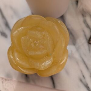Handcrafted Yellow Rose of Texas Shape Jewelry Jar- Yellow